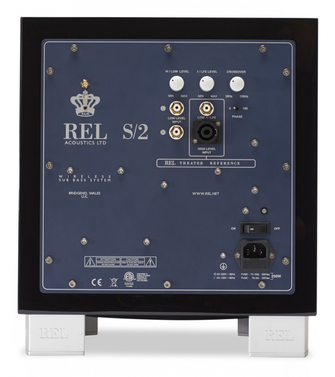 REL S2 Sub Black Rear